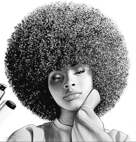 Afro Sketch, Afro Hair Drawing, Realistic Face Drawing, African Portraits Art, Face Art Painting, Moon Stars Art, Black Power Art, Africa Art Design, Girl Face Drawing