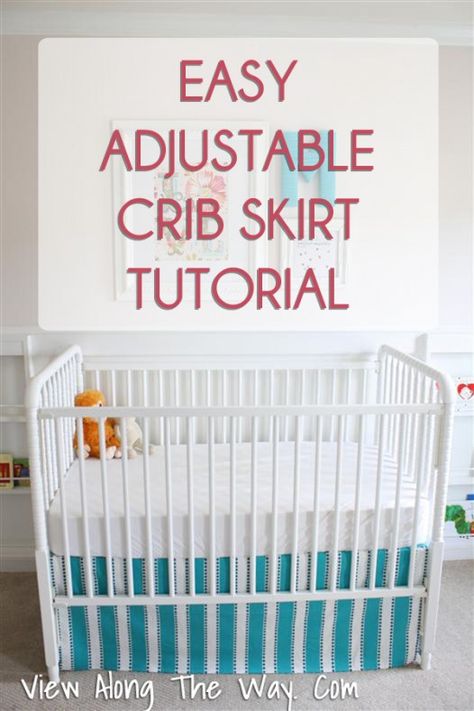 Easiest DIY crib skirt ever! No more crumpled crib skirt! Crib Skirt Patterns, Crib Skirt Tutorial, Perlengkapan Bayi Diy, Diy Crib, Skirt Diy, Diy Bebe, Crib Skirt, Skirt Tutorial, Free Sewing Pattern