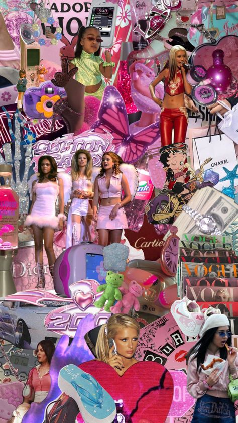 Y2k Fashion Moodboard, Y2k Aesthetic Moodboard, Noughties Party, Noughties Aesthetic, Y2k Mood Board, Y2k Girly Aesthetic, Y2k Aesthetic Collage, 2000s Vibes Aesthetic, Y2k Aesthetic Pictures