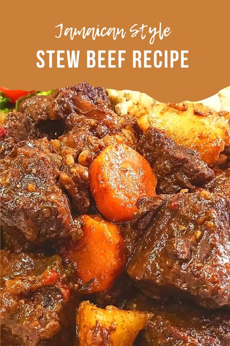 Jamaican Stew Beef, Jamaican Beef Stew Recipe, Caribbean Beef Stew, Brown Stew Beef, Jamaican Beef Stew, Jamaican Stew, Cooking Stew Beef, African Stew, Brown Stew Chicken