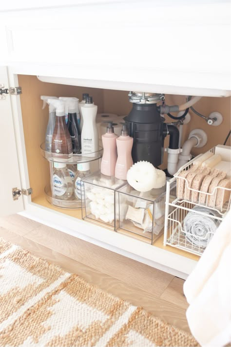 Kitchen Sink Essentials, Feminine Product Storage, Under The Kitchen Sink Organization, Under The Sink Organization, Under Kitchen Sink, Sink Organization, Bathroom Storage Hacks, Under Kitchen Sink Organization, Kitchen Sink Organization