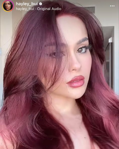 Hair Color 2023 Pale Skin, Cherry Cola Hair Color Aesthetic, Wine Red Hair Pale Skin, Burgundy Hair Pale Skin, Negin Ghalavand, Red Hair Pale Skin, Hayley Bui, Red Hair Ideas, Cherry Cola Hair Color