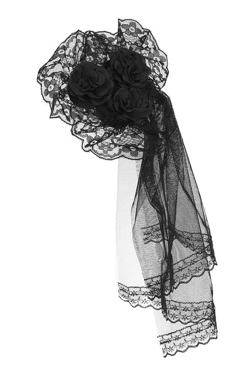 Nouveau produit : Black veil headdress with flower lace and fishnet gothic Il vous le faut ? / New product do you need it? Prix: 6.95 #new #nouveau #japanattitude #chapeaux #gothique #gothic #headdress #veil #black #lace #flower #roses #fishnet #goth #groom #lolita Victorian Goth Accessories, Goth Groom, Ouija Fashion, Veil Headdress, Goth Hats, Gothic Veil, Goth Hat, Gothic Headdress, Dream Witch