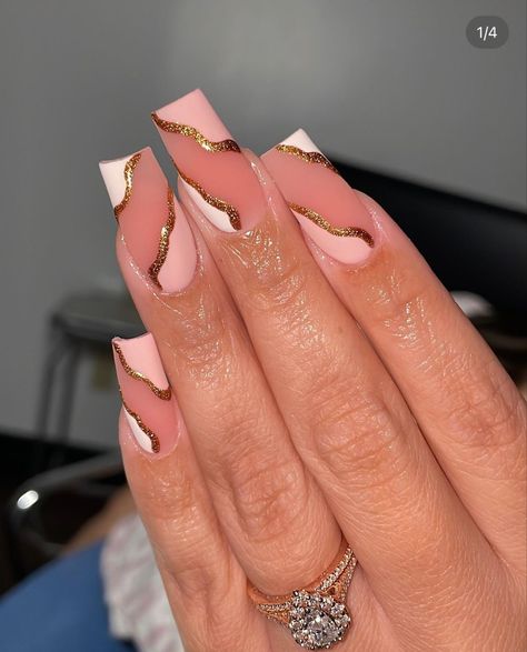 Deluxe Nails, Fancy Nails Designs, Ombre Acrylic Nails, Nail Design Inspiration, Girly Acrylic Nails, Basic Nails, Short Square Acrylic Nails, Exotic Nails, Love Spell