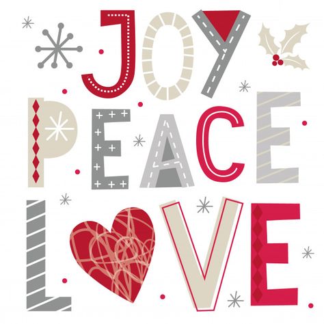 Peace Christmas Decorations, Joy Peace Love Christmas, Christmas Card Decorations, Typography Christmas Card, Peace Love Christmas, Christmas Greetings Quotes, Christmas Letter Template, Joy Peace Love, Typography Christmas