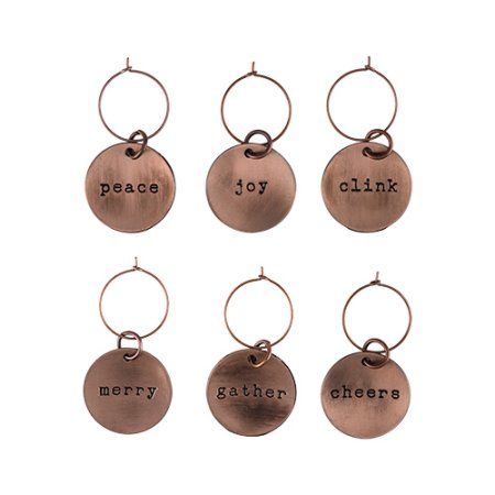 Rustic Holiday: Brushed Copper Wine Charms by Twine Wedding Wine Charms, Wine Purse, Electric Wine Opener, Bar Tool Set, Schott Zwiesel, Brushed Copper, Copper Mugs, Holiday Wine, Holiday Feast