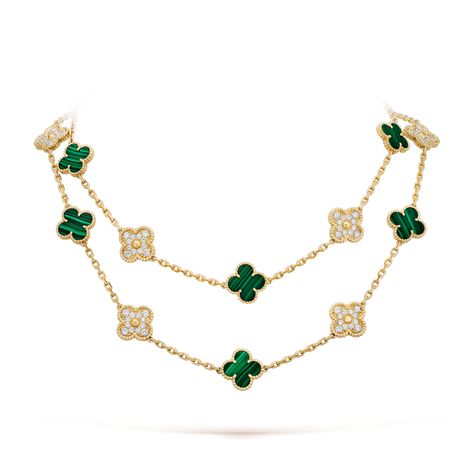 Vintage Alhambra long necklace, 20 motifs - VCARO7GP00 - Van Cleef & Arpels Alhambra Van Cleef, Van Cleef And Arpels Jewelry, Rose Gold Fashion, Van Cleef & Arpels, Four Leaf Clover Necklace, 18k Gold Bracelet, Van Cleef And Arpels, 18k Gold Earrings, Classic Bracelets