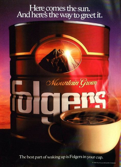 Vintage Folgers coffee ad from 1989 Coffee Ads, Folgers Coffee, Coffee Nails, 80s Nostalgia, Mixed Drinks Recipes, Coffee Photos, Best Ads, Chocolate Tea, Big Easy