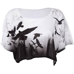 Womens Crafted Bird Cropped T-Shirt Shirts Crop Tops, Cropped White Tee, Shirts Crop, Wholesale T Shirts, Bird Shirt, Ugly Christmas Sweater Funny, White Crew Neck, Cropped T Shirt, White Crop