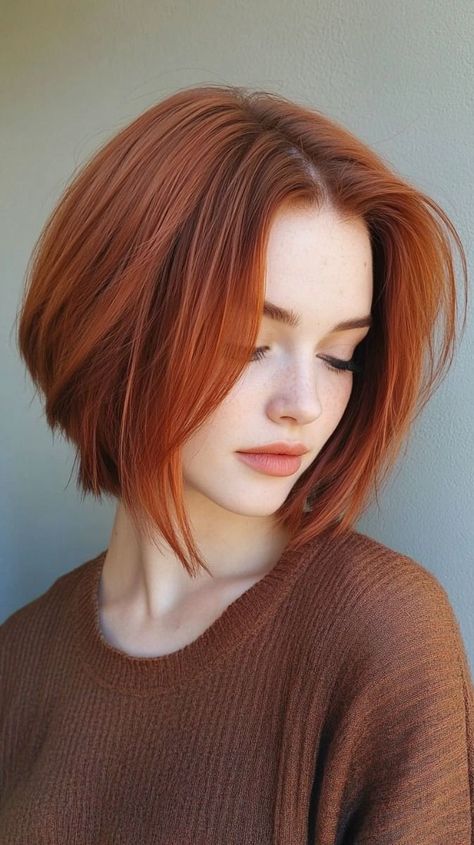 Light Copper Hair, Short Red Hair, Long To Short Hair, Copper Hair Color, Girls Art, Trending Hairstyles, 인물 사진, Hair Transformation, Short Hairstyles For Women