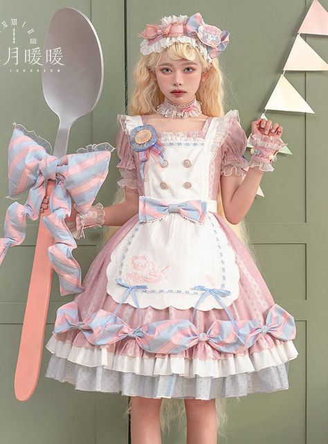 Vestido Charro, Dress Apron, Shopping Link, Op Dress, Lolita Outfits, Old Fashion Dresses, Quirky Fashion, Kawaii Fashion Outfits, Poses References