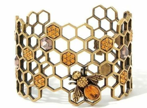 Animal Bracelet, Bee Honeycomb, Bee Jewelry, Honeycomb Design, Geometric Jewelry, Unusual Gifts, Colorful Bracelets, Online Jewelry Store, Bracelet For Women