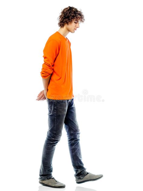 Young man walking sad bore side view. One young man caucasian walking sad bore s #Sponsored , #paid, #AD, #walking, #Young, #young, #sad Men Profile, Side View Drawing, Walking Poses, Profile Drawing, Model Drawing, Man Standing, Art Drawings Sketches Creative, Body Poses, Male Figure