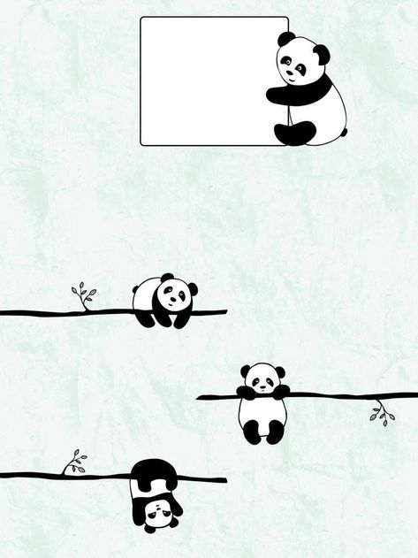 Panda Cute Painting, Lazy Panda Wallpaper, Cute Drawings Panda, Cute Panda Drawing Doodles, Panda Illustration Cute, Panda Lockscreen, Panda Drawing Simple, Panda Hd Wallpaper, Panda Cute Drawing