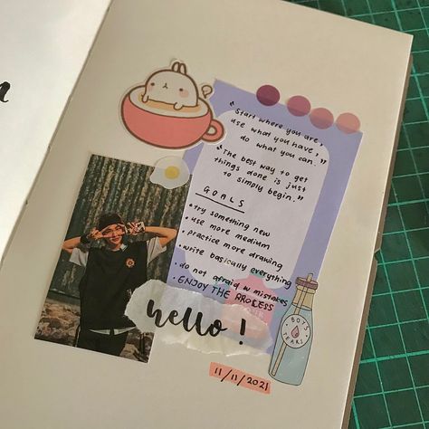 aesthetic book journal kpop stray kids Diary Welcome Page, Journaling Welcome Page, Journal Profile Page, Welcome To My Journal Ideas, Journal Ideas Welcome Page, Welcome Journal Page, Welcoming Page Journal, Journal Welcome Page Ideas, Welcome Page Journal