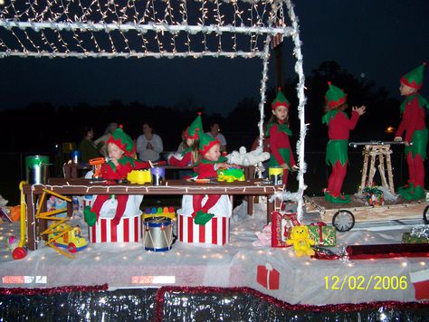 See more Holiday Parade Floats, Christmas Parade Floats, Toy Workshop, Holiday Parades, Boat Parade, Christmas Float Ideas, Parade Float, Christmas Parade, Santa's Elves