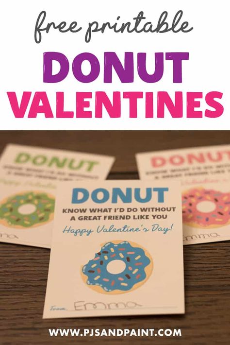 Free Printable Valentines For Kids, Donut Valentine, Printable Valentines For Kids, Dunkin Donuts Gift Card, Free Valentine Cards, Free Printable Valentines, Valentines Printable, Donut Gifts, Printable Valentines Cards