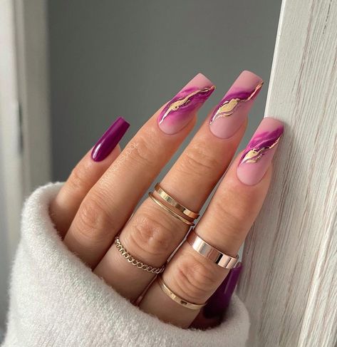 Unghie Sfumate, Marble Nail Designs, Nails Yellow, Acrylic Nails Coffin Pink, Festival Nails, Uñas Acrilicas, Purple Nails, Best Acrylic Nails, Long Acrylic Nails