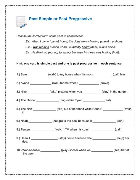 Past Progressive Worksheets, Past Progressive Tense, Past Progressive, Live Worksheet, Progressive Verbs, Doctor Tattoo, English Stories For Kids, Past Simple, English Grammar Book