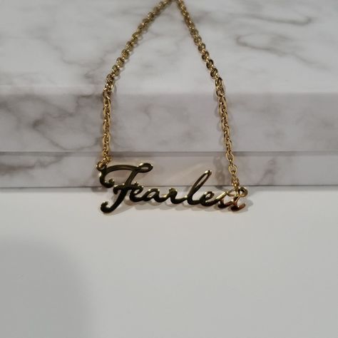 NWOT "Fearless" Necklace Fearless Jewelry, Friendship School, Fearless Necklace, Speak Now Taylors Version, Cute Jewelry Box, Taylor Swfit, Bohemian Outfit, 25 Birthday, Kate Spade Bridal