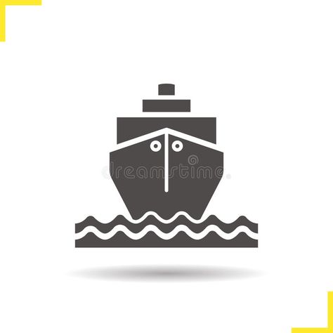 Cruise ship with waves icon. Drop shadow transportation vessel silhouette symbol , #AFF, #transportation, #shadow, #silhouette, #vessel, #Drop #ad Pictogram Design, Abstract Design Drawing, Shadow Silhouette, Waves Icon, Drop Shadow, Black Shadow, Design Drawing, Negative Space, Icon Illustration