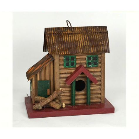 Two Story Log Cabin Birdhouse Christmas Bird Houses, Two Story Cabin, Cabin Birdhouse, Painted Built Ins, Bird House Plans Free, Dog House Bed, Cozy Log Cabin, Handmade Birdhouses, Log Cabin Kits