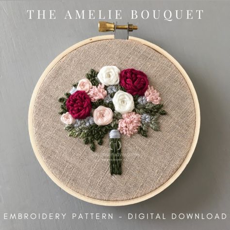 Floral Bouquet Embroidery Pattern, Embroidered Bouquet Of Flowers, Rose Bouquet Embroidery, Flower Bouquet Embroidery Pattern, Wedding Bouquet Embroidery, Embroidered Flower Bouquet, Wedding Embroidery Patterns, Bouquet Embroidery Pattern, Flower Bouquet Embroidery