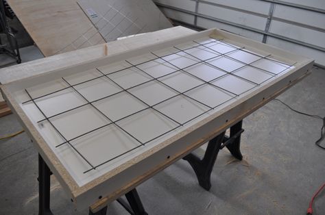 How to make a concrete table, stain and seal. Diy Concrete Table, White Cabinets White Countertops, Concrete Countertops Outdoor Kitchen, Concrete Countertops Colors, Concrete Table Top, Countertops Diy, Cement Table, Concrete Countertops Outdoor, Concrete Countertops White