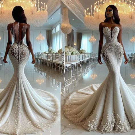 Nanice Weddings | Wedding dresses in Accra | A masterpiece of couture craftsmanship @nanice_weddings +233243622172 . . . . @weddingdresslookbook @weddingsonpoint @bridaldiaryy… | Instagram Elegant Wedding Dress Mermaid, Fall Romance, Tangled Wedding, Gorgeous Wedding Dress Princesses, Backless Bridesmaid Dress, Flower Gown, African Bridal Dress, Glam Wedding Dress, Plus Wedding Dresses