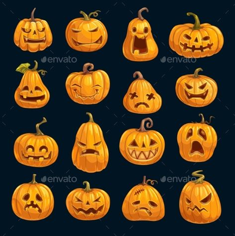 Drawings For Halloween, Pumpkin Carving Aesthetic, Party Vector, Halloween Pumpkin Carving Stencils, Photo Halloween, Pumpkin Drawing, Halloween Pumpkin Designs, Carte Halloween, Halloween Rocks