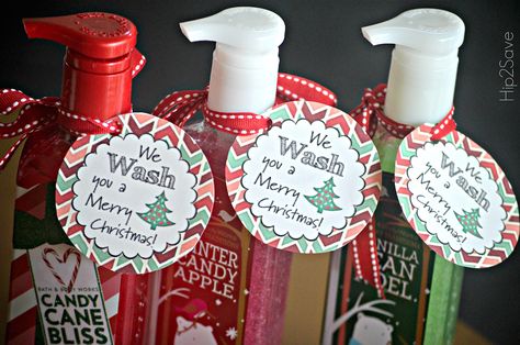 Hipsters to the Rescue: Teacher Gift Ideas Needed (+ Cute Bath & Body Works Hand Soap Idea) Hand Soap Gift, Daycare Teacher Gifts, Teacher Gift Ideas, Christmas Neighbor, Holiday Soap, Soap Gifts, Teacher Gift Tags, Neighbor Christmas Gifts, Easy Diy Christmas Gifts