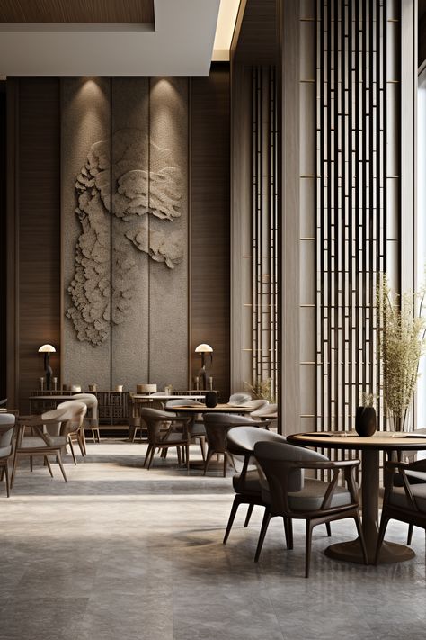 Hotel Lobby Interior Design Entrance, Restaurant Feature Wall, Luxury Hotel Lounge, Pavilion Furniture, Chinese Style Interior, Luxury Hotels Lobby, Luxury Staircase, Modern Restaurant Design, Hotel Lobby Design