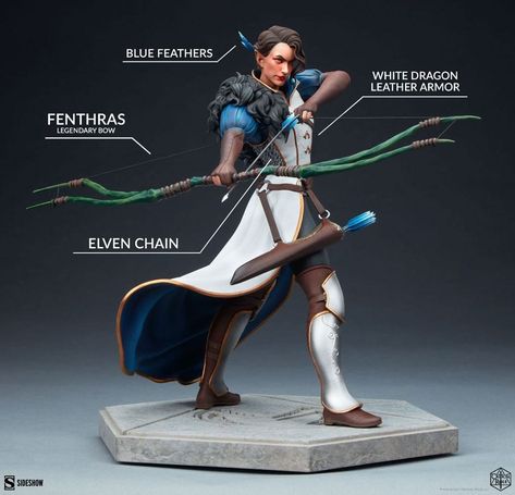 Critical Role Vox Machina, Vox Machina, Leather Armor, White Dragon, Blue Feather, Sideshow Collectibles, Critical Role, Cosplay Outfits, Hot Toys