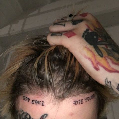 Most Painful Tattoo, Hellboy Tattoo, Lil Peep Hellboy, Popular Rappers, Little Bo Peep, Face Tattoos, Ring Der O, Grunge Look, Die Young