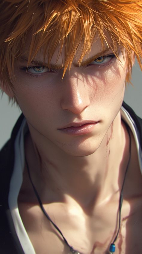 Realistic Anime Characters, Realistic Fanart, Anime Ichigo, Warrior Outfit, Gold Skin, Rin Okumura, Bleach Anime Art, Cyberpunk Anime, Bleach Fanart