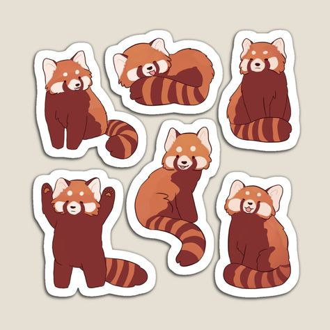 Get my art printed on awesome products. Support me at Redbubble #RBandME: https://www.redbubble.com/i/magnet/6-Red-panda-stickers-pack-cute-illustration-by-Yarafantasyart/134653481.TBCTK?asc=u Red Panda Illustration Cute, Red Panda Sticker, Cute Red Panda Drawing, Red Panda Illustration, Red Panda Drawing, Red Panda Art, Sticker Pictures, Sticker Design Ideas, Panda Stickers