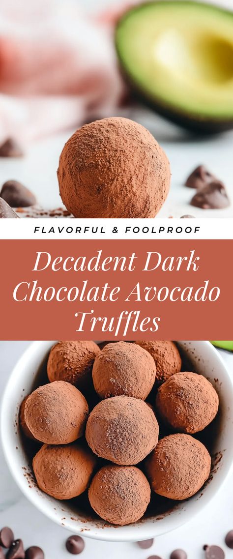 Image for Decadent Dark Chocolate Avocado Truffles Healthy Chocolate Truffles, Avocado Truffles, Dessert Gf, Best Dark Chocolate, Clematis Varieties, Vegan Truffles, Chocolate Avocado, Carob Chips, Avocado Chocolate