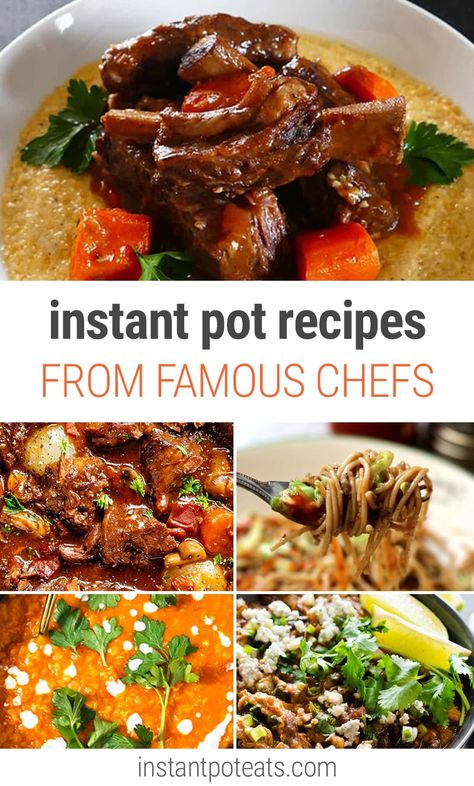 Instant Pot Recipes Adapted from Famous Chefs and Cookbook Authors from Jamie Olive to Julia Child & Wolfgang Puck | #juliachild #jamieoliver #gida #nigella #gordonramsay #beef #stew #rachelray #marthastewart Pressure Cooker Lamb, Crock Recipes, Recipes Hamburger, Instapot Meals, Perfect Pot Roast, Famous Chef, Homemade Breads, Wolfgang Puck, Pressure Cooker Chicken