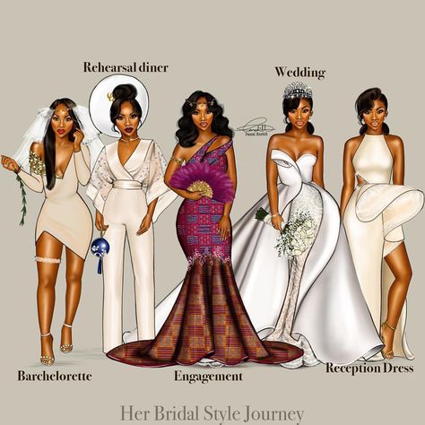 Last but definitely not the least tonight....what's your favorite look? via ✨ @padgram ✨(http://dl.padgram.com) Brides Outfit For Reception, Fall Boho Wedding Color Palettes Bridesmaid Dresses, Wedding Dresses For Top Heavy Brides, Wedding Dresses Nigerian Bride, Black Weddings African Americans, Black People Wedding Ideas Color Schemes, Dream Wedding Dresses Black Women, Baddie Wedding Dress, Engagement Party Outfits