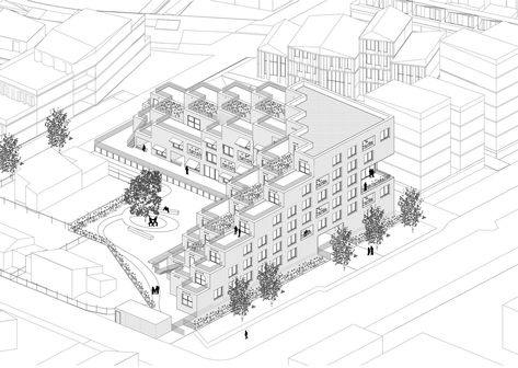 Plan Concept Architecture, Typology Architecture, Grid Architecture, Social Housing Architecture, Housing Architecture, Presentation Board Design, Case Study Design, Collective Housing, Urban Design Concept