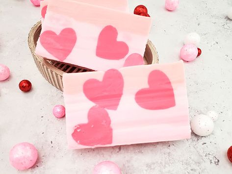 How to Make Melt and Pour Soap With Embeds - Valentine's Day Soap Ideas Orange Clove Soap, Valentine Soap, Soap Embeds, Soap Melt And Pour, Heart Soap, Melt And Pour Soap, Heart Shaped Chocolate, Soap Ideas, Bar Of Soap