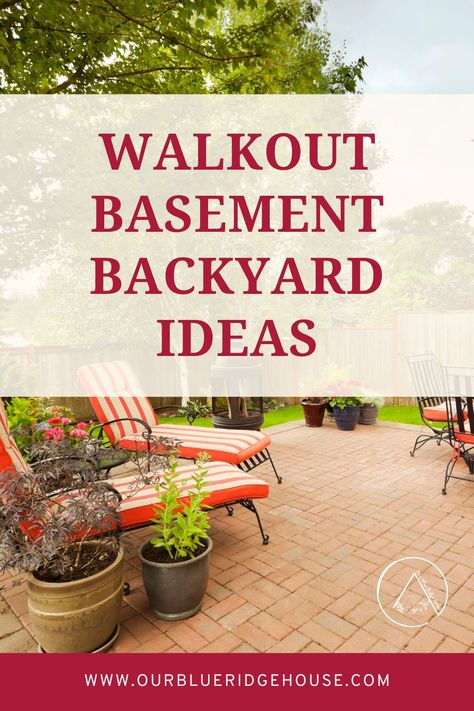 25 Amazing Walkout Basement Backyard Ideas - Our Blue Ridge House Basement Backyard, Under Deck Landscaping, Walkout Basement Patio, Pools And Hot Tubs, Patio Under Decks, Deck Landscaping, Backyard Bonfire, Cement Patio, Basement House Plans