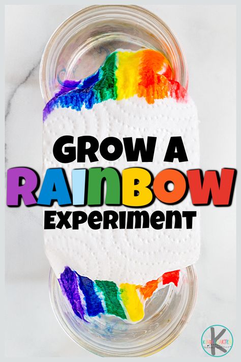 Grow A Rainbow, Pop Rocks Experiment, Spring Science Experiments, Spring Science Activities, Kindergarten Science Experiments, Rainbow Activity, Water Science Experiments, Rainbow Experiment, Weather Activities For Kids