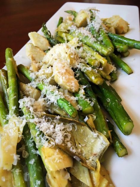 Roasted Asparagus with Artichoke Hearts and Parmesan Recipe Metabolism Recipes, Artichoke Heart Recipes, Fast Metabolism Recipes, Macro Recipes, Roasted Artichoke, Parmesan Recipe, Asparagus Recipes, Parmesan Recipes, Asparagus Salad