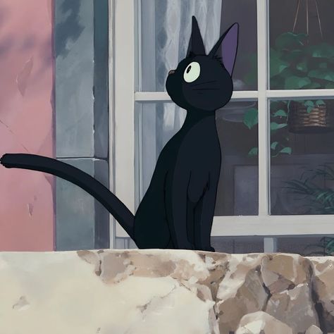 Kiki's Delivery Service Cat, Best Couple Wallpaper, Funny Looking Cats, Duos Icons, Kiki's Delivery Service, Studio Ghibli Movies, Cat Icon, Picture Icon, Ghibli Art