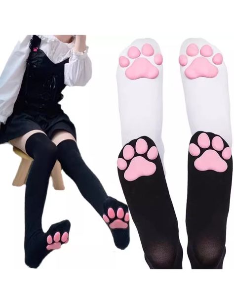 Paw Pad, Cheap Cosplay, Paws Socks, Socks Aesthetic, Animation Anime, Cat Cosplay, Socks Cute, Paw Pads, Stocking Tights