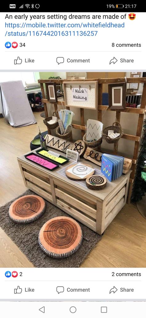 Eyfs Writing Display, Curiosity Approach Reception Classroom, Phonics Display Eyfs, Eyfs Creative Area, Reception Classroom Ideas, Nursery Ideas Eyfs, Toddler Classroom Set Up, Creative Area Eyfs, Mark Making Early Years