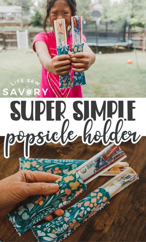 use this popsicle holder sewing tutorial to keep your hands from freezing this summer. Eating popsicle is a summer staple and this freezie pop holder keeps your fingers warm. Ice Pop Covers, Diy Popsicle Holder, Otter Pop Holders, Freezie Holder Pattern, Crochet Popsicle Holder Pattern Free, Popsicle Holders Diy, Popsicle Cozies, Crochet Popsicle Holder, Popsicle Koozie