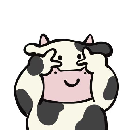 Cute Cow Pfp, Cow Cute Drawing, Cow Pfp, Cute Cow Art, Cute Cartoon Art, Cow Icon, Cow Cartoon, Ui Design Principles, Fairy Stickers