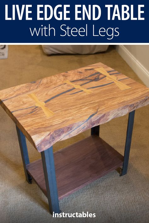 Live Edge Side Table Diy, Live Edge End Table Diy, Wood Work Table, Live Edge End Table, Timber Joinery, Japanese Joinery, Diy Side Table, Table Live Edge, Plywood Flooring